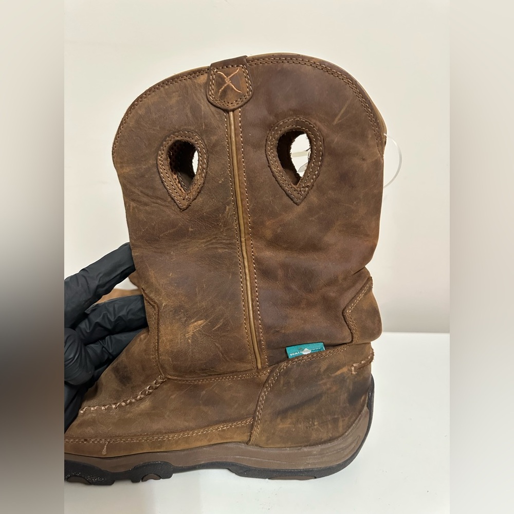 Twisted X Men's Pull-On Hiker Waterproof Moc Toe Boot Size 12M Brown